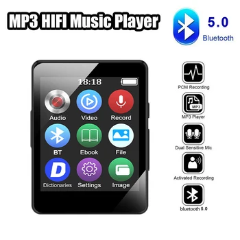 MP3-плеер Bluetooth Музыкальный стереодинамик Hi-Fi, портативное мини-воспроизведение видео MP4 Со светодиодным экраном, запись голоса для Walkman New  3